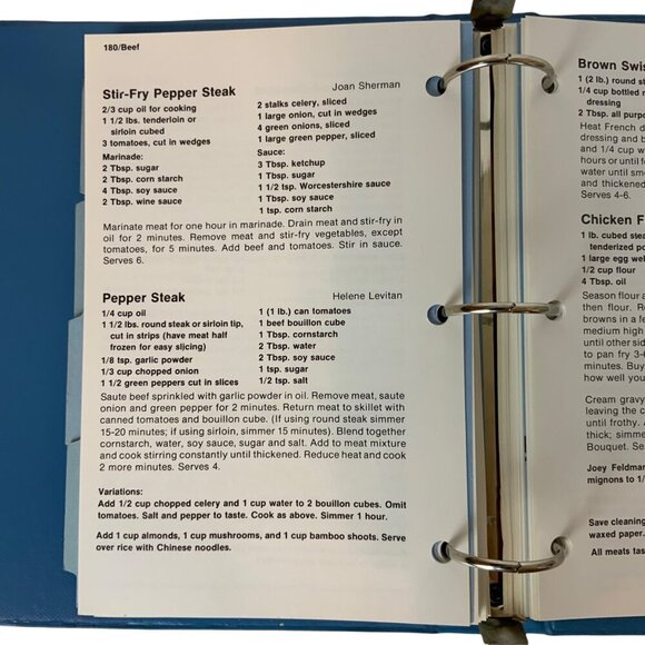 A Cooks Tour Of Shalom Cookbook By Temple Shalom Sisterhood Dallas 1978 Binder - Picture 13 of 16